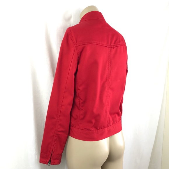 🚫SOLD🚫 Red Racer Style Sleek Zip-Up Jacket w/ - Picture 6 of 16